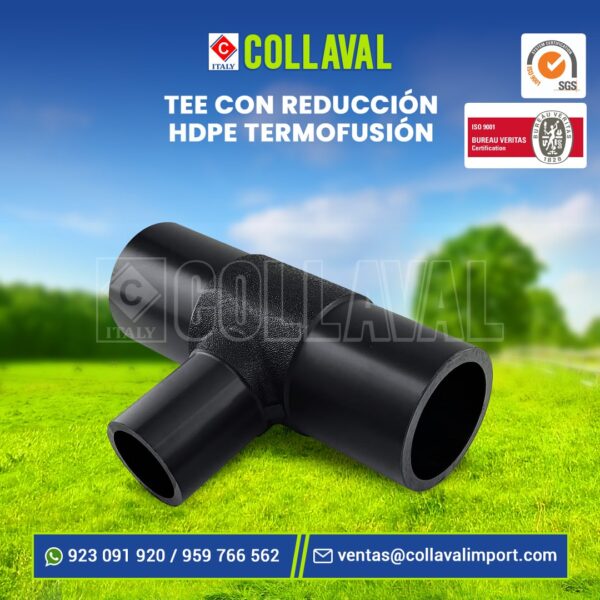 Tee con reducción HDPE Termofusión Collaval Import