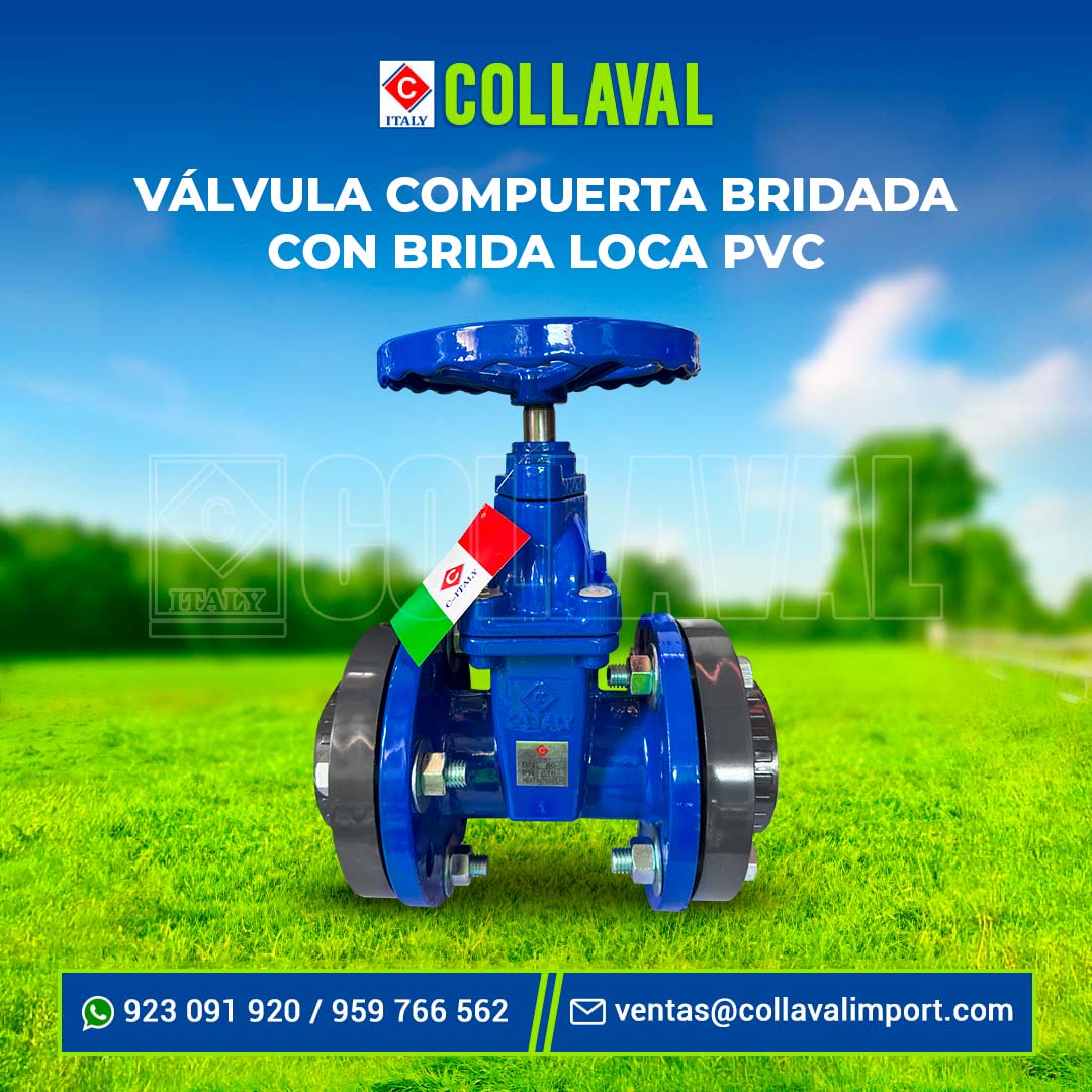 valvula compuerta bridada con brida loca pvc