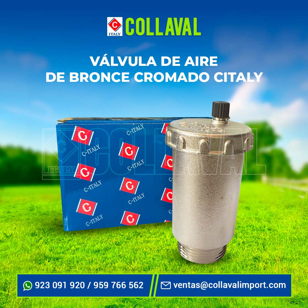 valvula de aire de bronce cromado